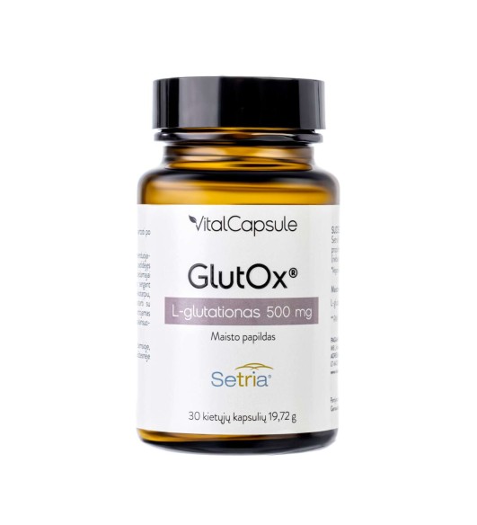 Antioxidant GlutOx, L-glutathione 500mg, food supplement, N30 hard capsules