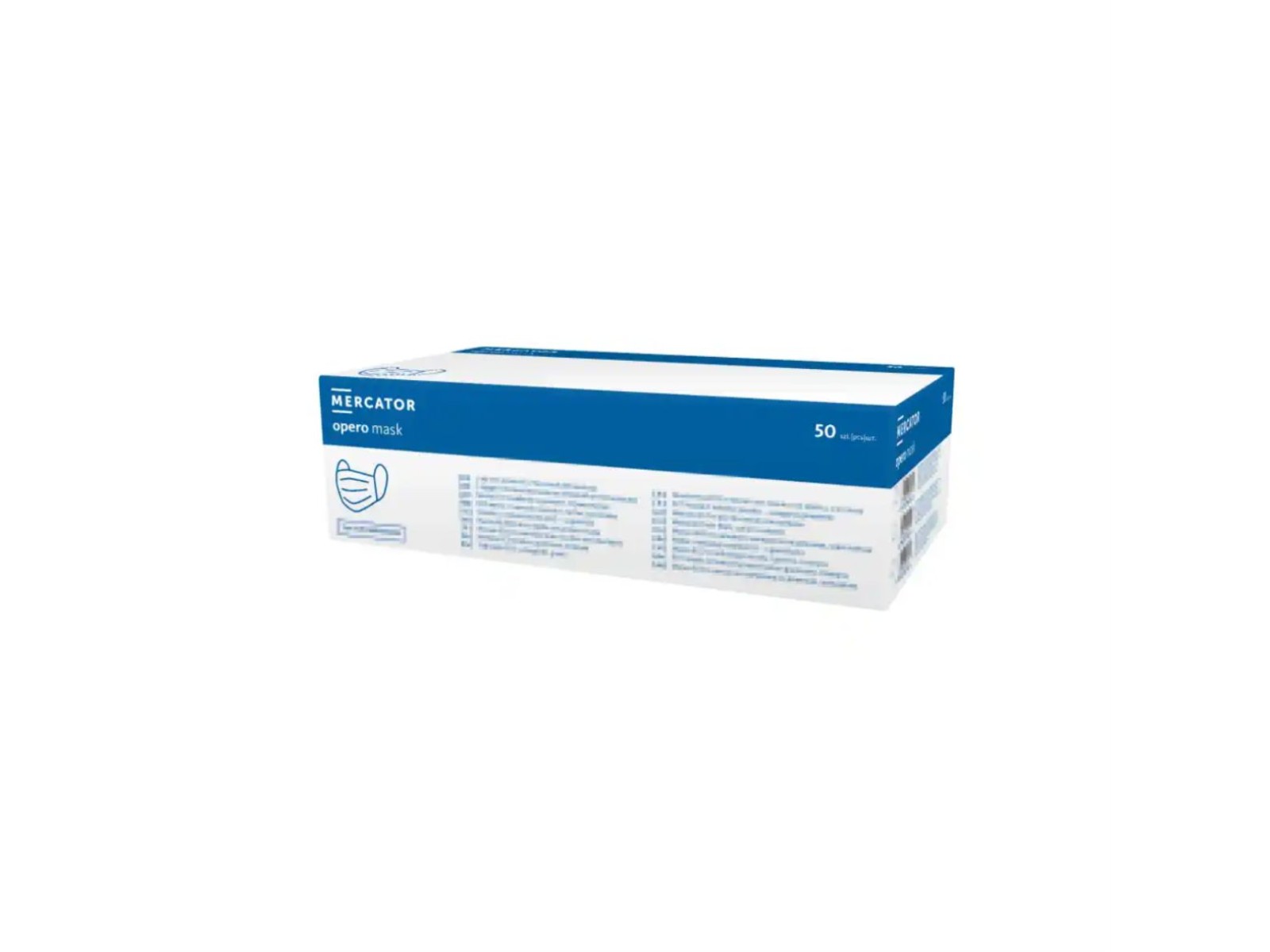 Mėlynos vienkartinės medicininės veido kaukės (50 vnt.) Mercator Mėlynos vienkartinės medicininės veido kaukės (50 vnt.) Mercator