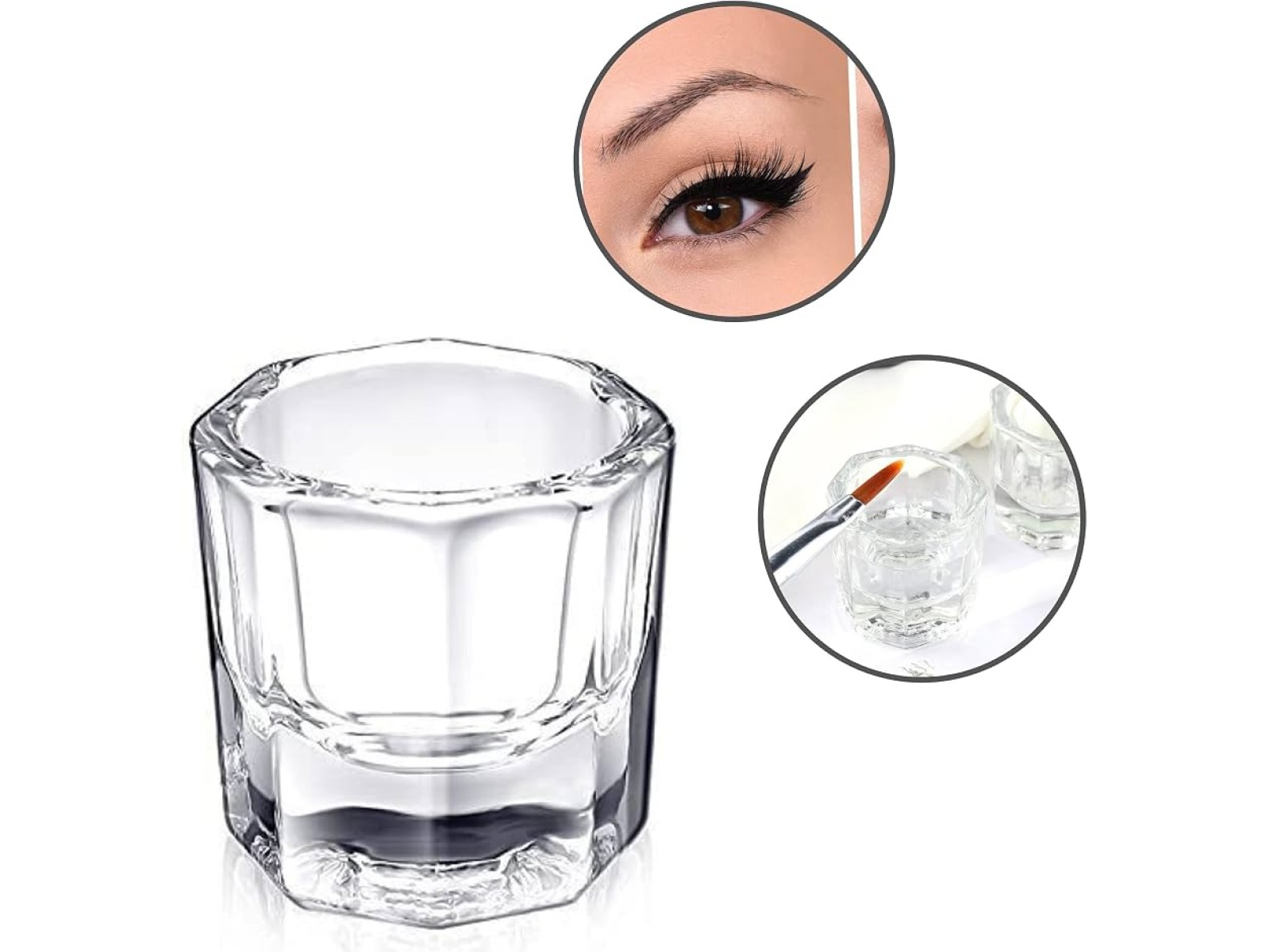 Lashus indelis dažų maišymui | LASHUS Clear Glass Dappen Dish Lashus indelis dažų maišymui | LASHUS Clear Glass Dappen Dish