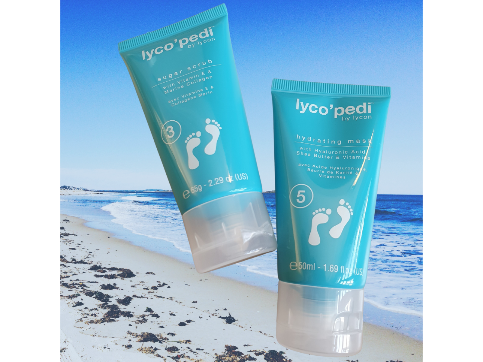 Lyco’pedi pėdų šveitiklis cukraus pagrindu 65 g + drėkinanti pėdų kaukė 50 ml | LYCO’PEDI SUGAR SCRUB 65 g + LYCO’PEDI HYDRATING MASK 50 ml