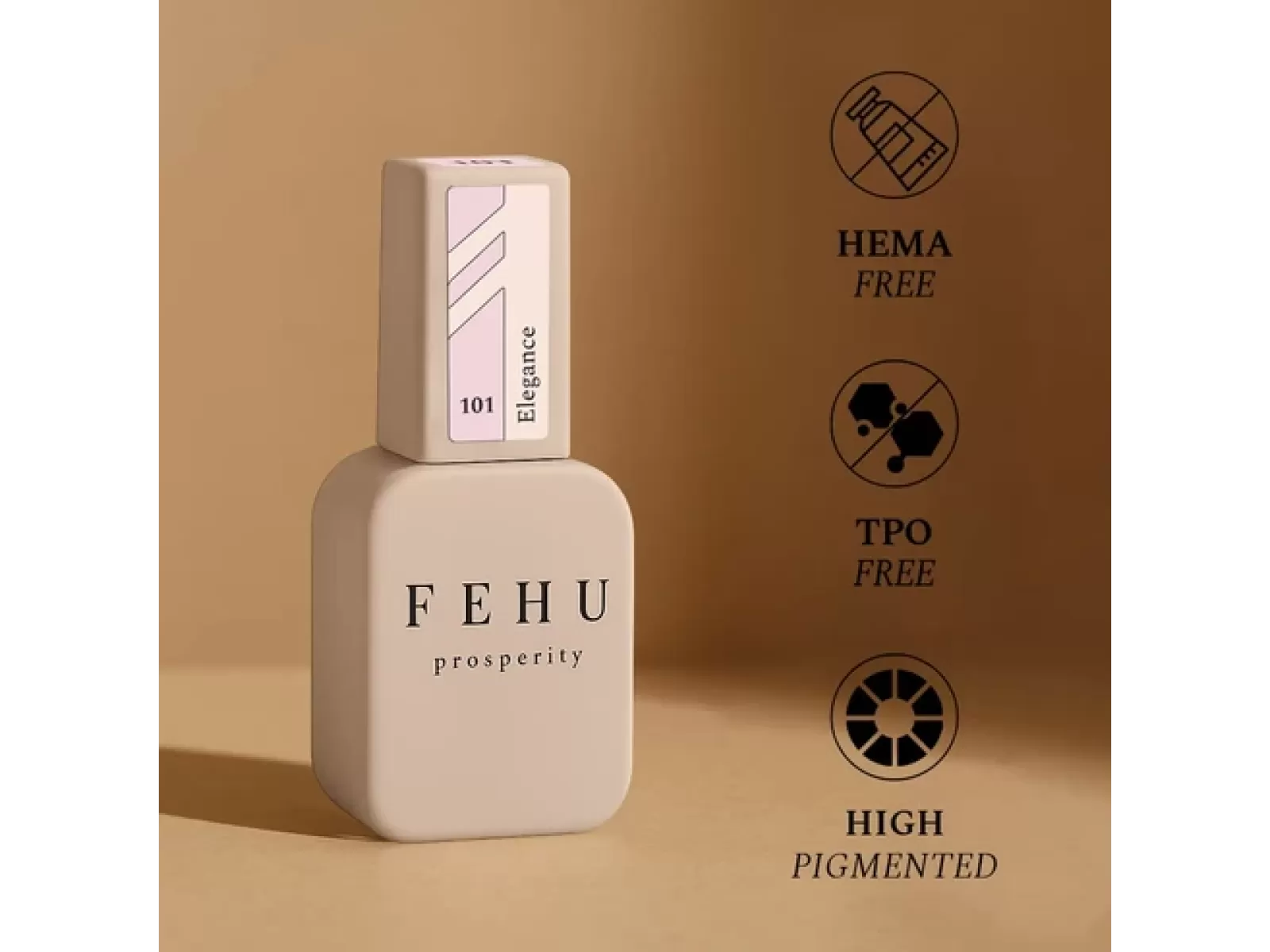 FEHU Gelinis lakas #101 Elegance, 12 ml | Gel Polish #101 Elegance, 12 ml