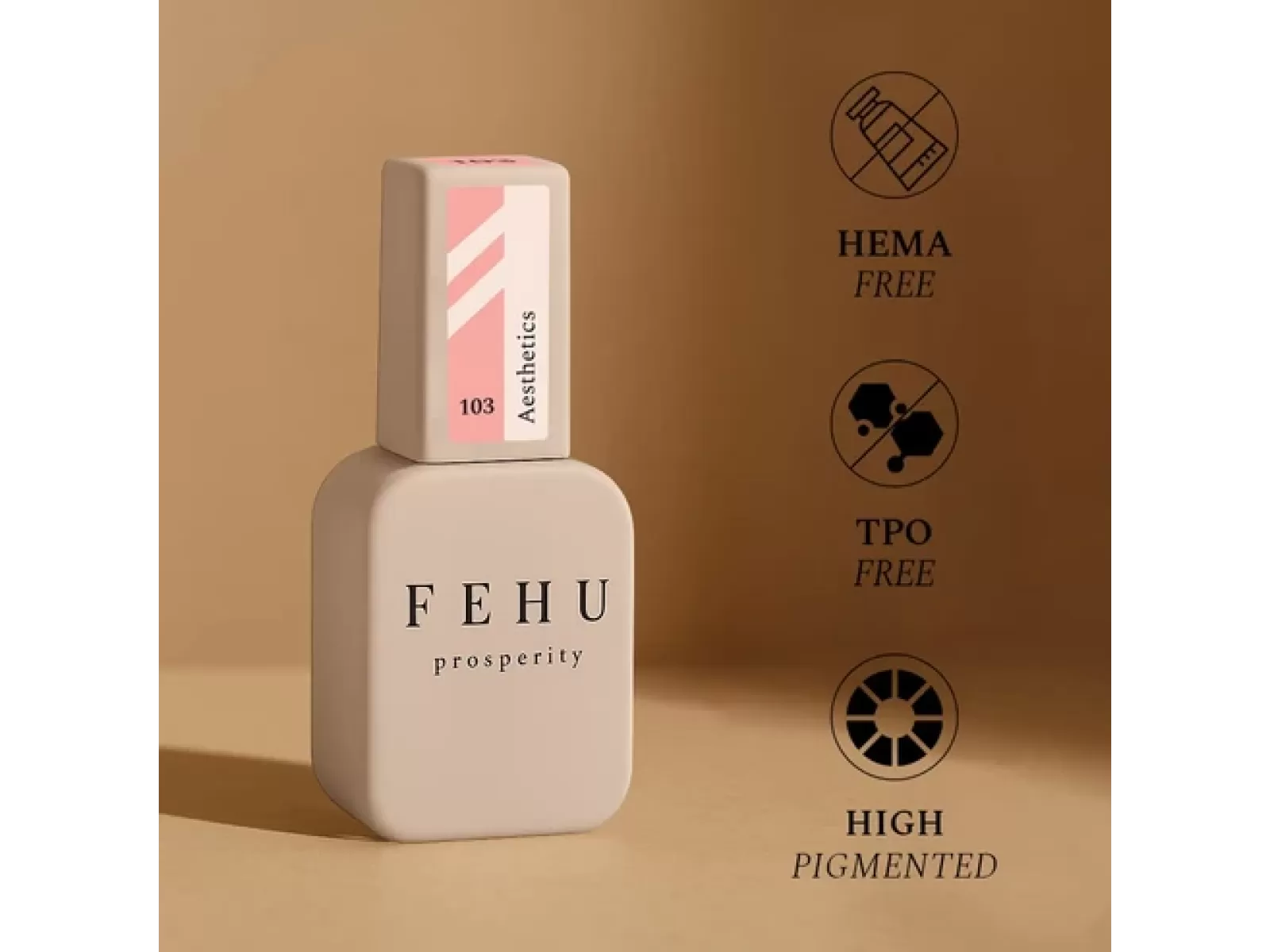 FEHU Gelinis lakas #103 Aesthetics, 12 ml | Gel Polish #103 Aesthetics, 12 ml