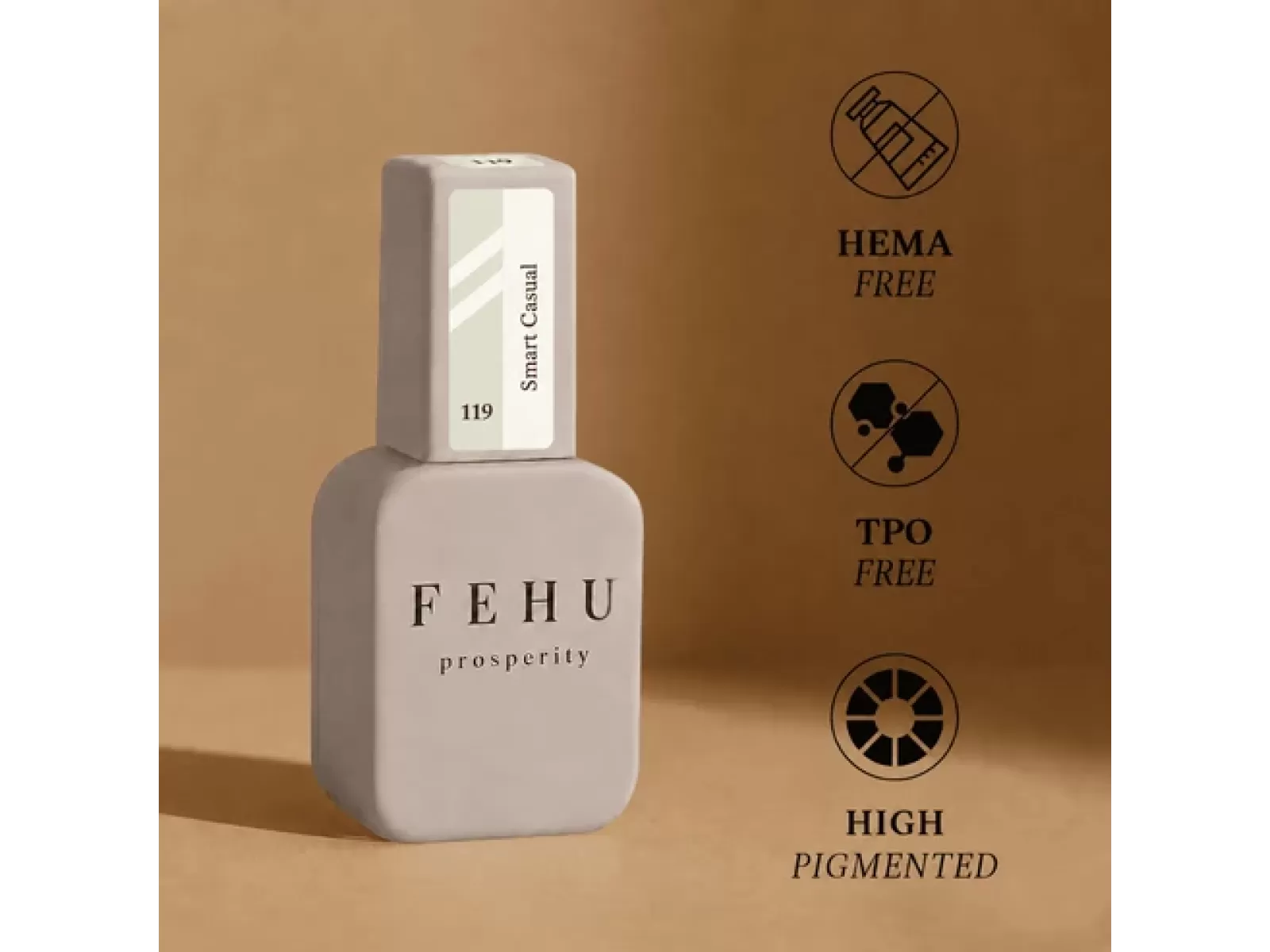 FEHU Gelinis lakas #119 Smart Casual, 12 ml | Gel Polish #119 Smart Casual, 12 ml