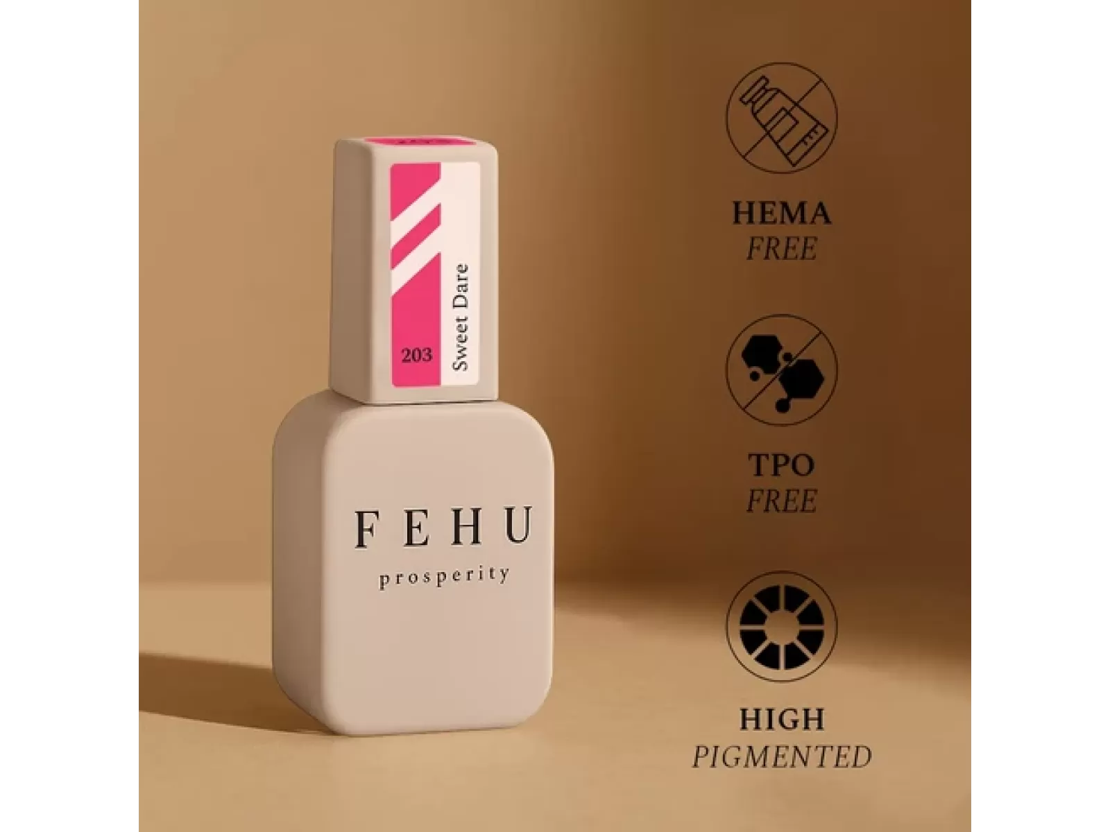 FEHU Gelinis lakas #203 Sweet Dare, 12 ml | Gel Polish #203 Sweet Dare, 12 ml