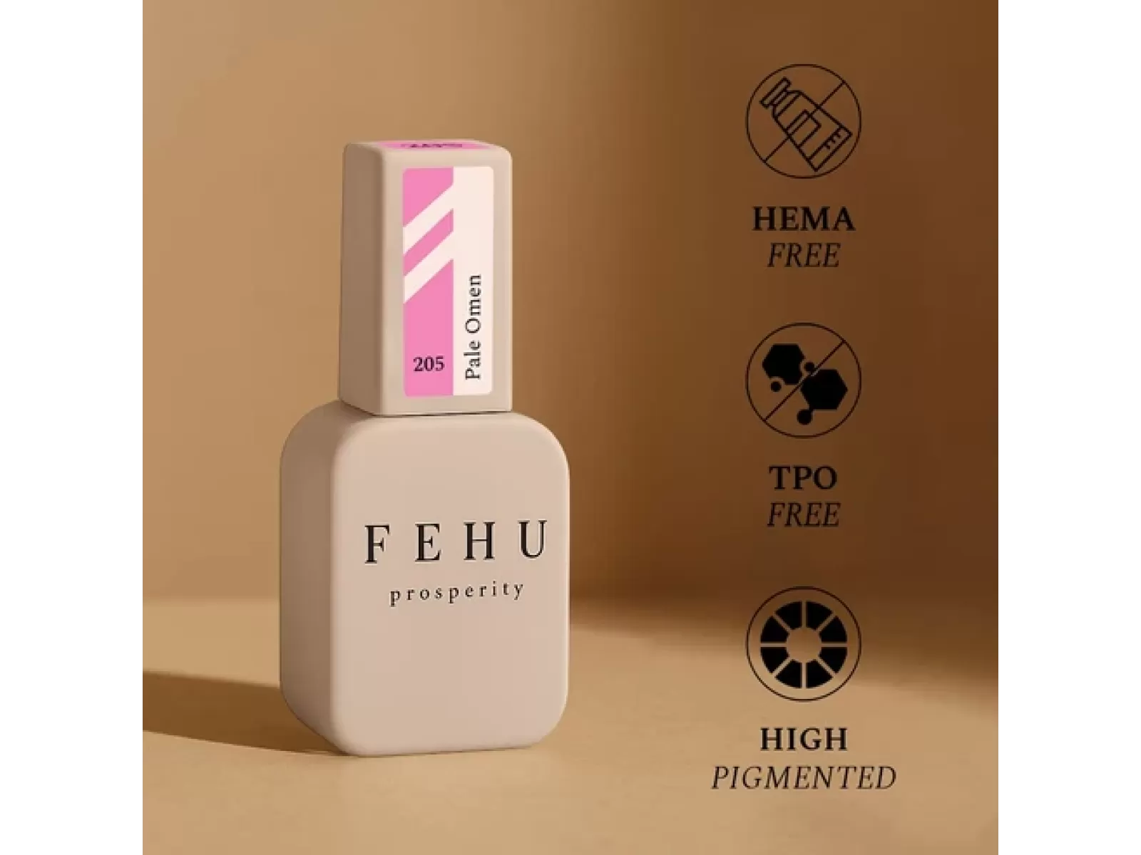 FEHU Gelinis lakas #205 Pale Omen, 12 ml | Gel Polish #205 Pale Omen, 12 ml