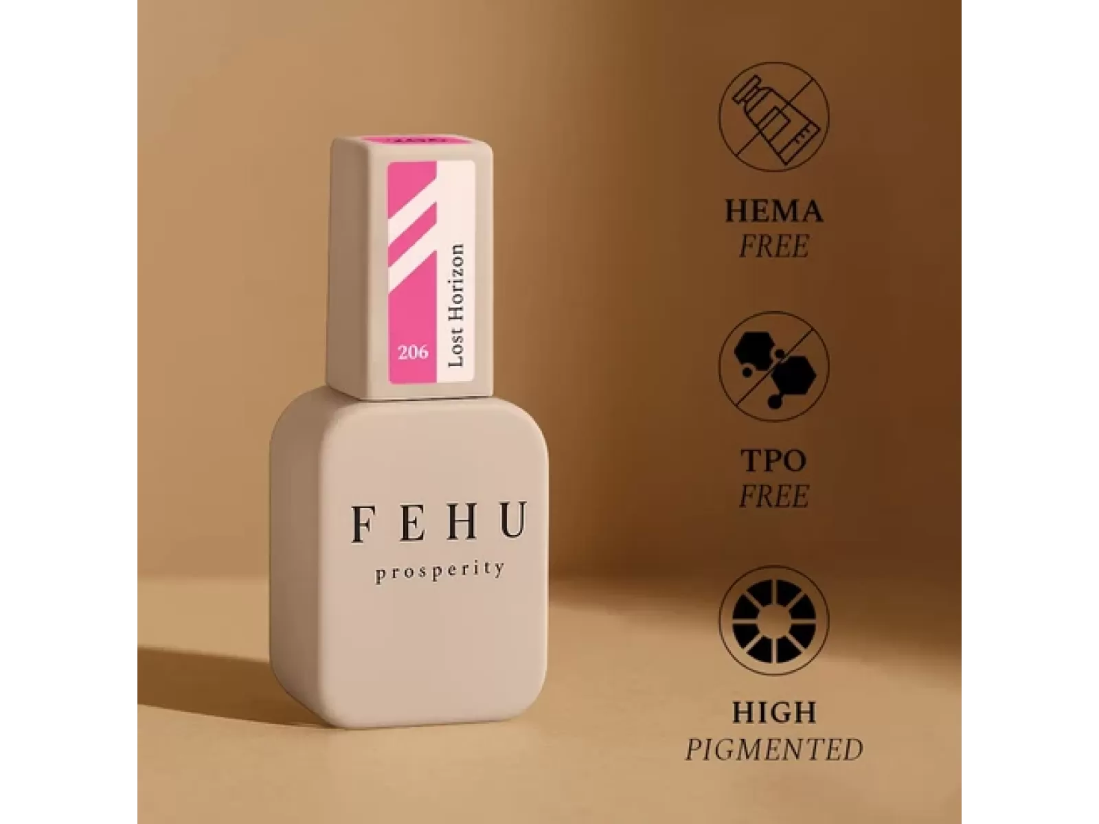 FEHU Gelinis lakas #206 Lost Horizon, 12 ml | Gel Polish #206 Lost Horizon, 12 ml