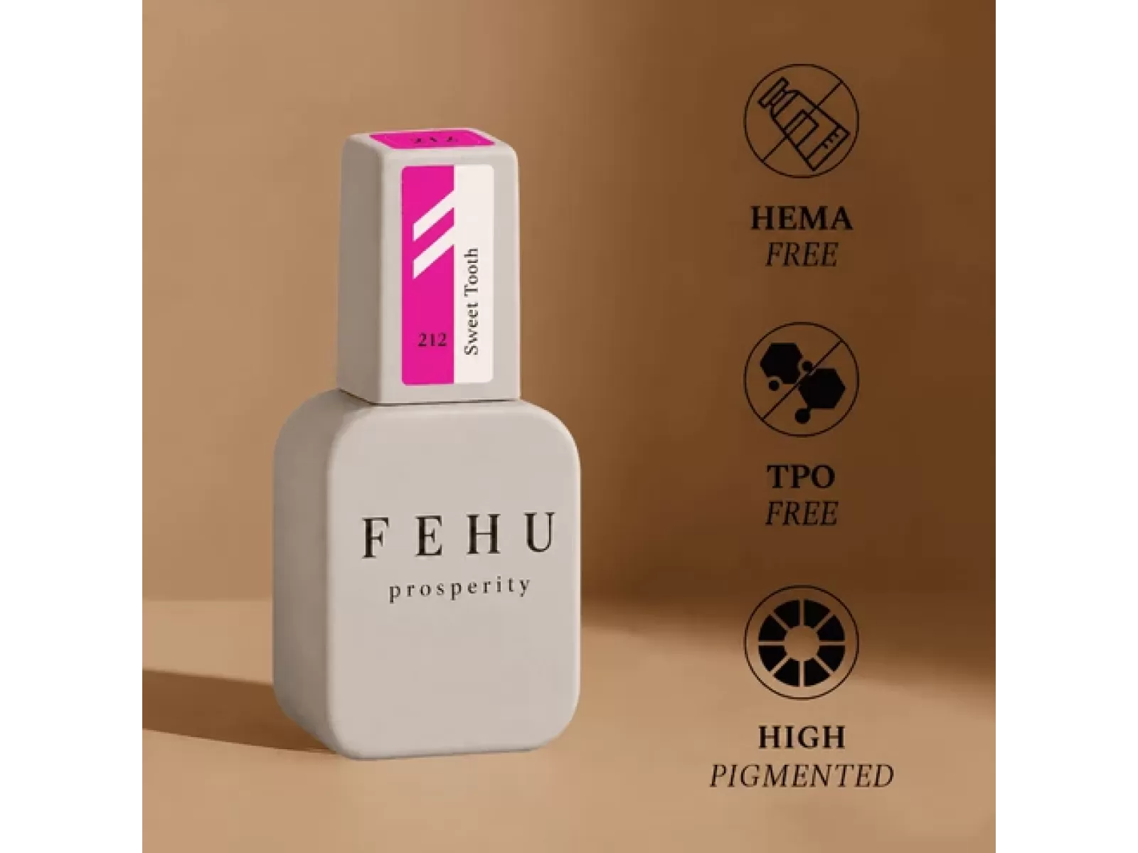 FEHU Gelinis lakas #212 Sweet Tooth, 12 ml | Gel Polish #212 Sweet Tooth, 12 ml