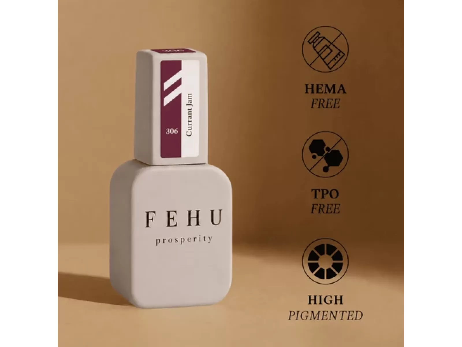 FEHU Gelinis lakas #306 Currant Jam, 12 ml | Gel Polish #306 Currant Jam, 12 ml FEHU Gelinis lakas #306 Currant Jam, 12 ml | Gel Polish #306 Currant Jam, 12 ml