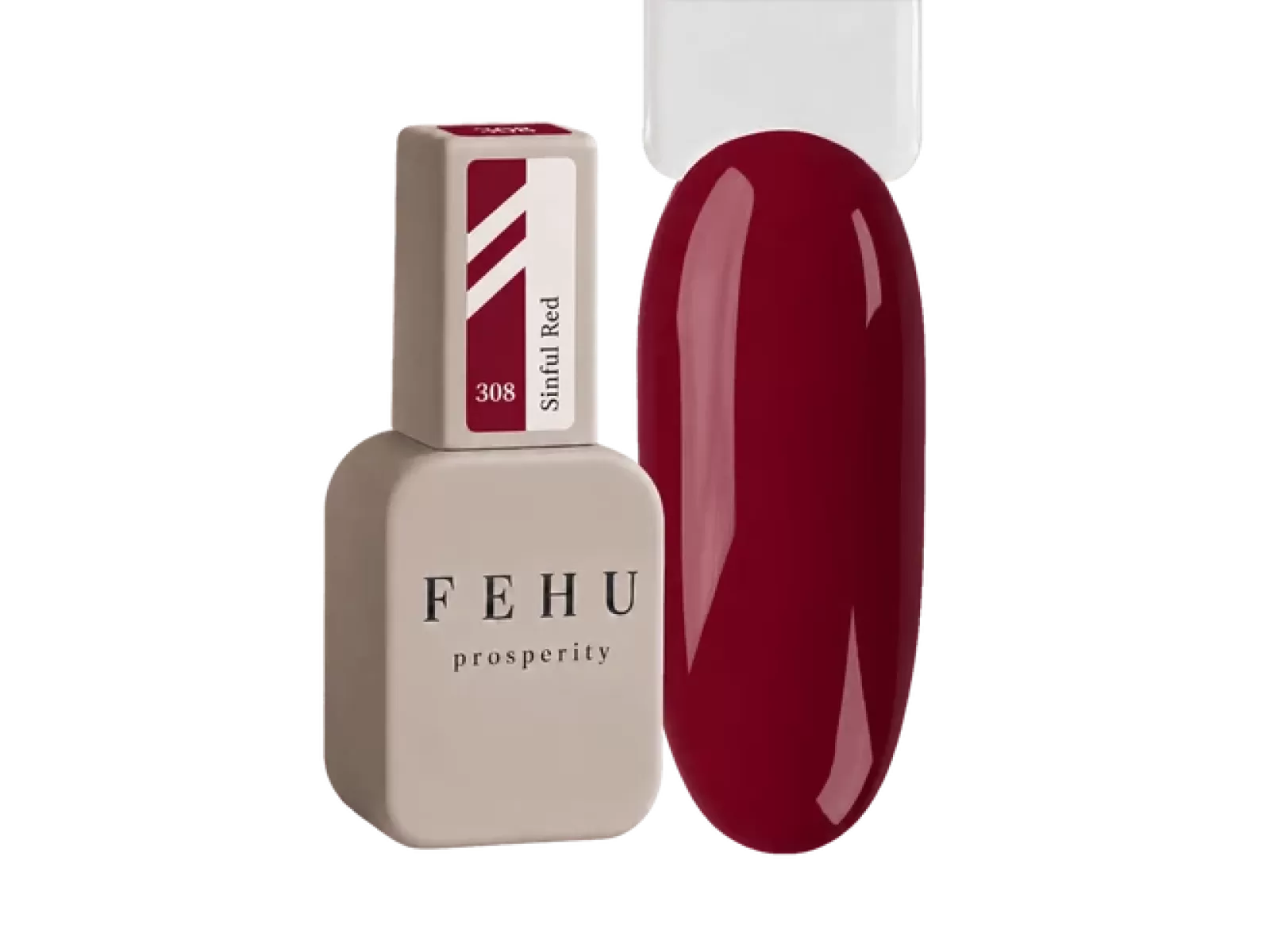 FEHU Gelinis lakas #308 Sinful Red, 12 ml | Gel Polish #308 Sinful Red, 12 ml
