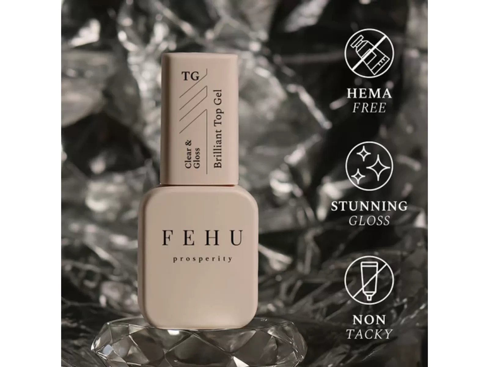 FEHU Blizgus viršutinis gelis Brilliant, 12 ml | Brilliant Top Gel, 12 ml