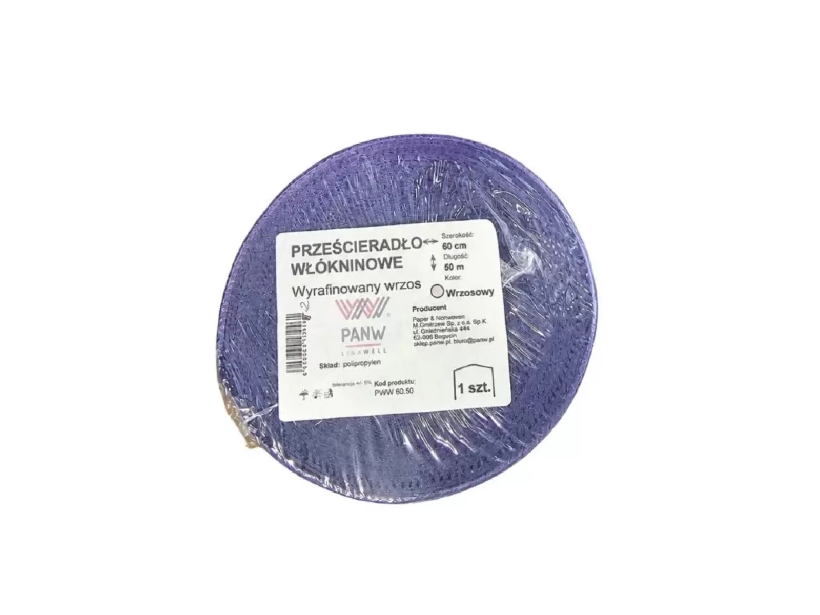 Vienkartinis paklotas (flizelinas) 60cm x 50m su perforacija, violetinis | Disposable sheet (non-woven) 60cm x 50m, with perforation, purple