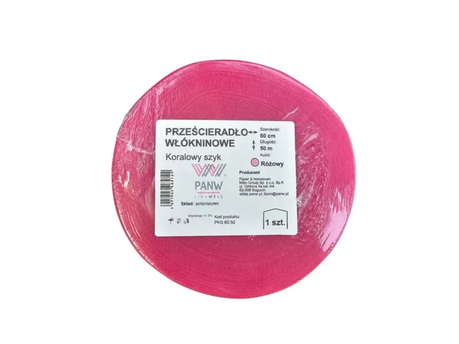 Vienkartinis paklotas (flizelinas) 60cm x 50m su perforacija, koralo spalvos | Disposable sheet (non-woven) 60cm x 50m, with perforation, CORAL