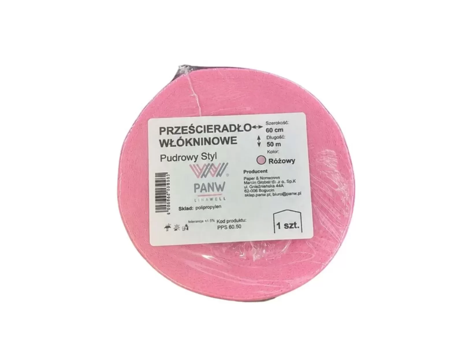 Vienkartinis paklotas (flizelinas) 60cm x 50m su perforacija, rožinis | Disposable sheet (non-woven) 60cm x 50m, with perforation, pink