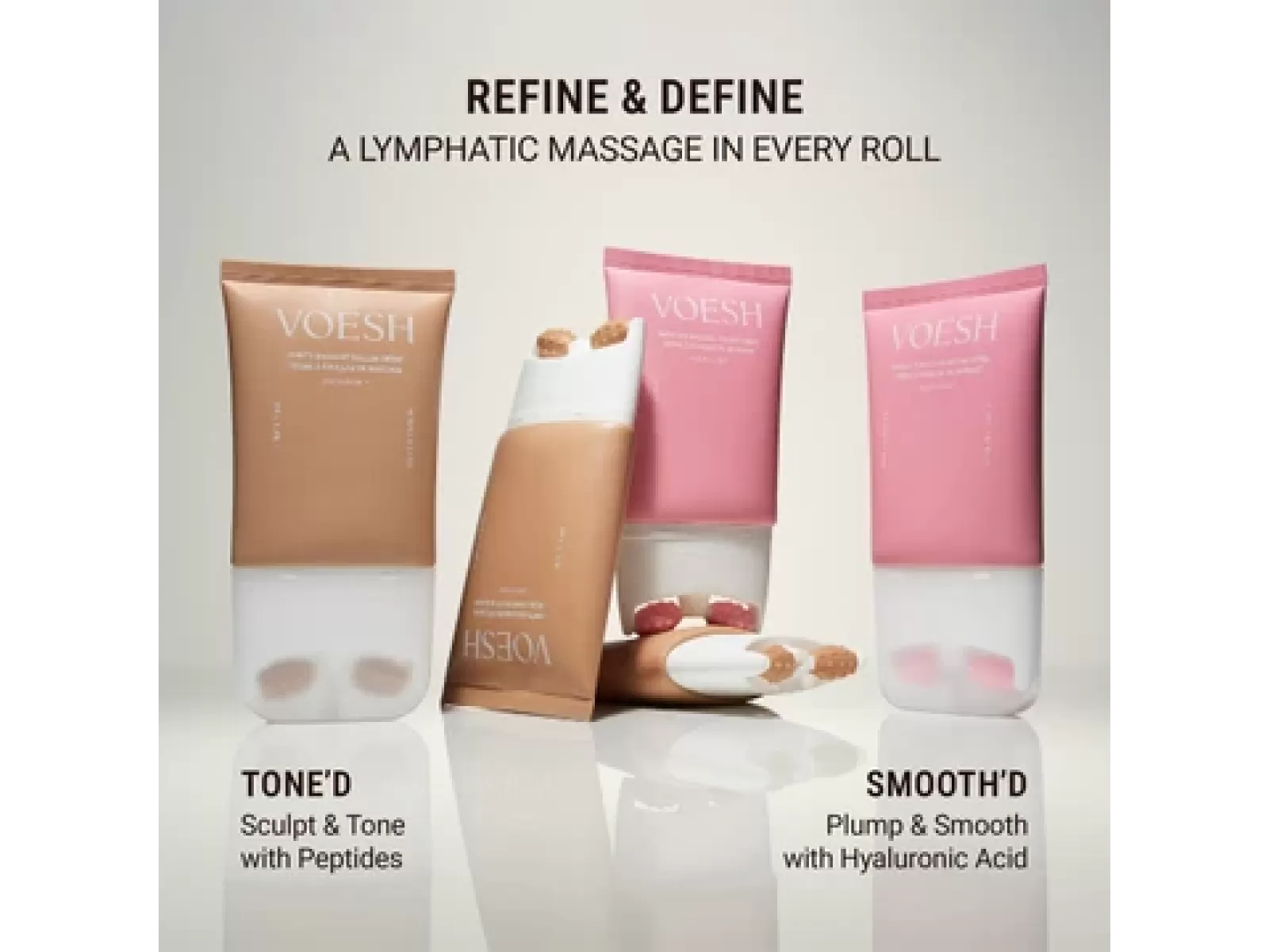 VOESH Smooth'd kūno kremas su masažiniu voleliu, 100ml | VOESH Smooth'd Refining Body Roller Creme 100ml VOESH Smooth'd kūno kremas su masažiniu voleliu, 100ml | VOESH Smooth'd Refining Body Roller Creme 100ml