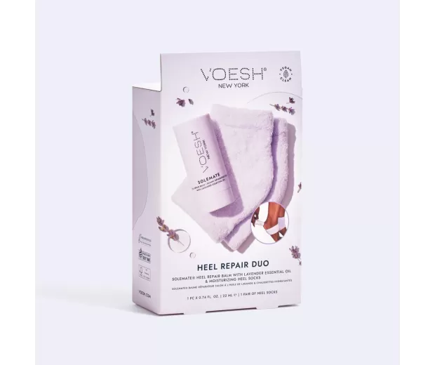 Voesh kulnų priežiūros rinkinys (22 ml. balzamas + 2 vnt. kojinės) levandų kvapo | VOESH Heel Repair Duo (Heel Repair Balm + Heel Socks) Lavender Voesh kulnų priežiūros rinkinys (22 ml. balzamas + 2 vnt. kojinės) levandų kvapo | VOESH Heel Repair Duo (Heel Repair Balm + Heel Socks) Lavender