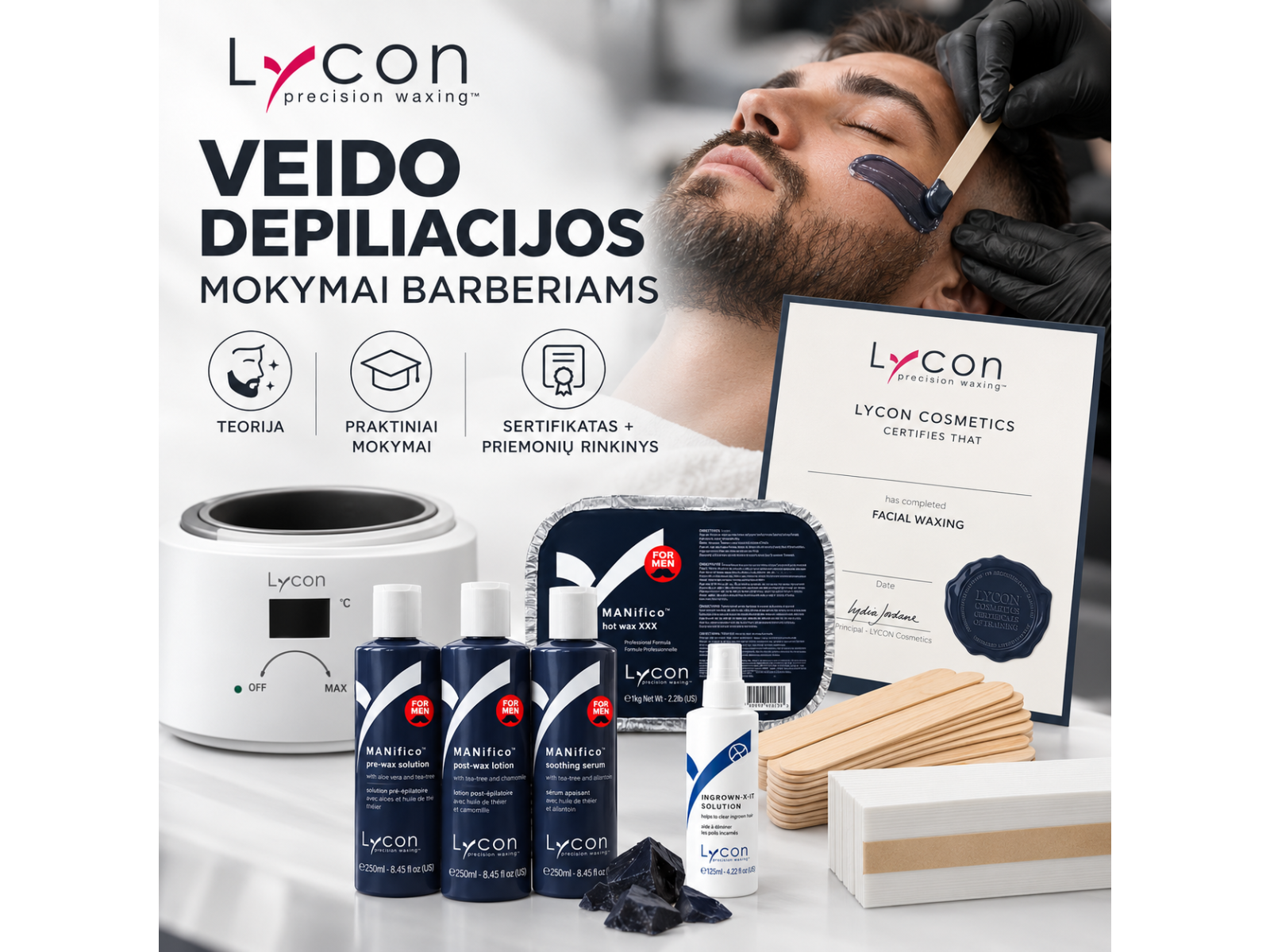 LYCON PRAKTINIAI VEIDO DEPILIACIJOS MOKYMAI BARBERIAMS LYCON PRAKTINIAI VEIDO DEPILIACIJOS MOKYMAI BARBERIAMS