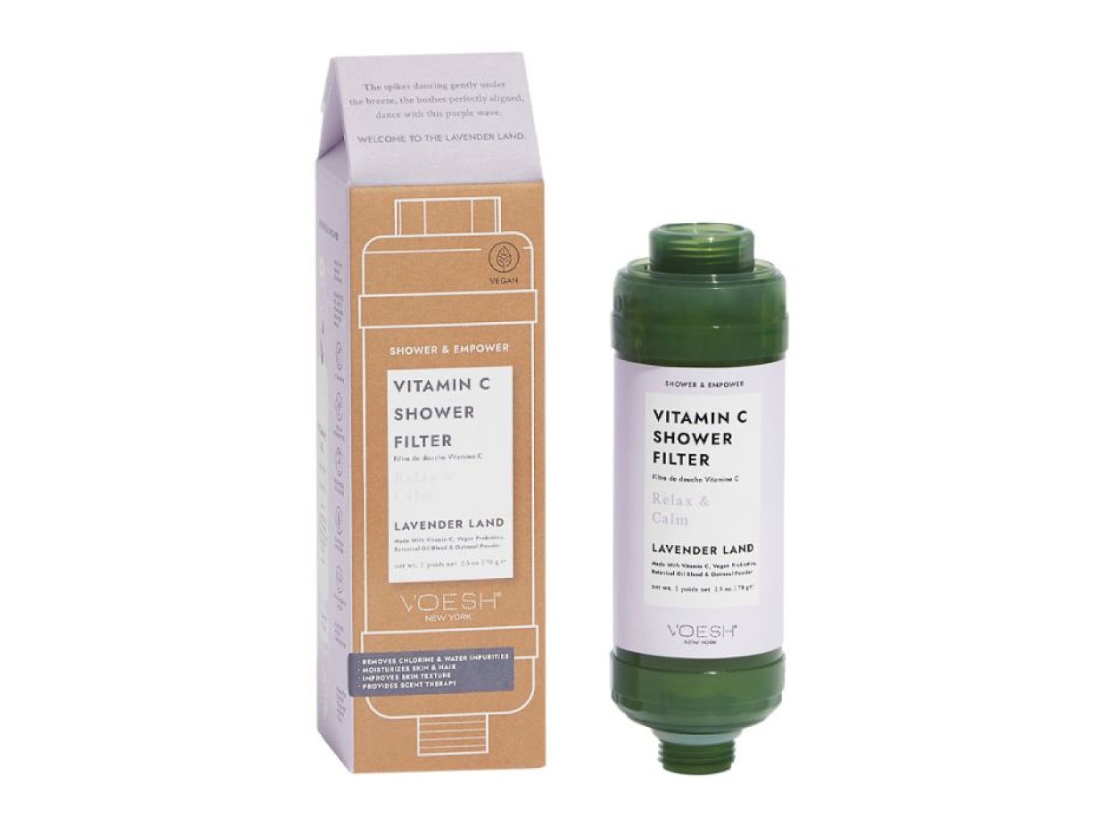 Dušo filtras Voesh su vitaminu C Lavender Land, 70 g Dušo filtras Voesh su vitaminu C Lavender Land, 70 g