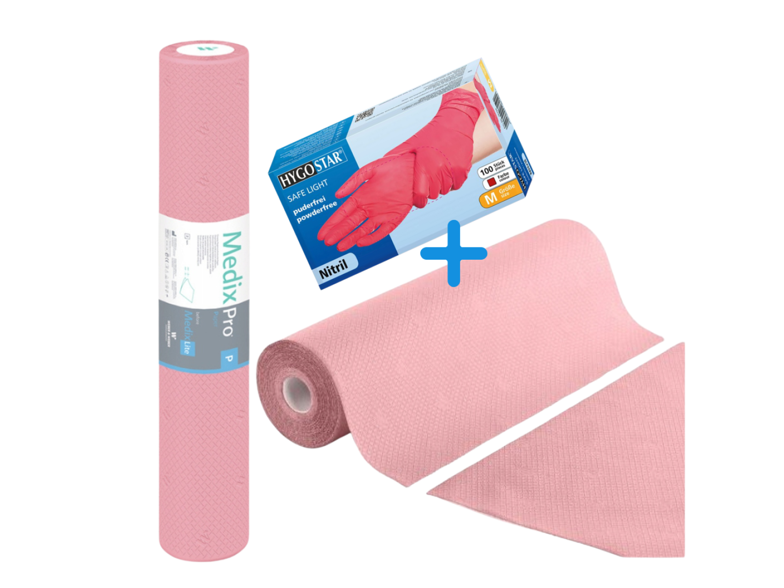 Dvisluoksnis vienkartinis paklotas 50cm x 50m ROŽINIS + LYCON rožinės nitrilinės pirštinės (M) | Double ply underlay 50cm x 50m PINK + LYCON pink nitrile gloves (M) Dvisluoksnis vienkartinis paklotas 50cm x 50m ROŽINIS + LYCON rožinės nitrilinės pirštinės (M) | Double ply underlay 50cm x 50m PINK + LYCON pink nitrile gloves (M)