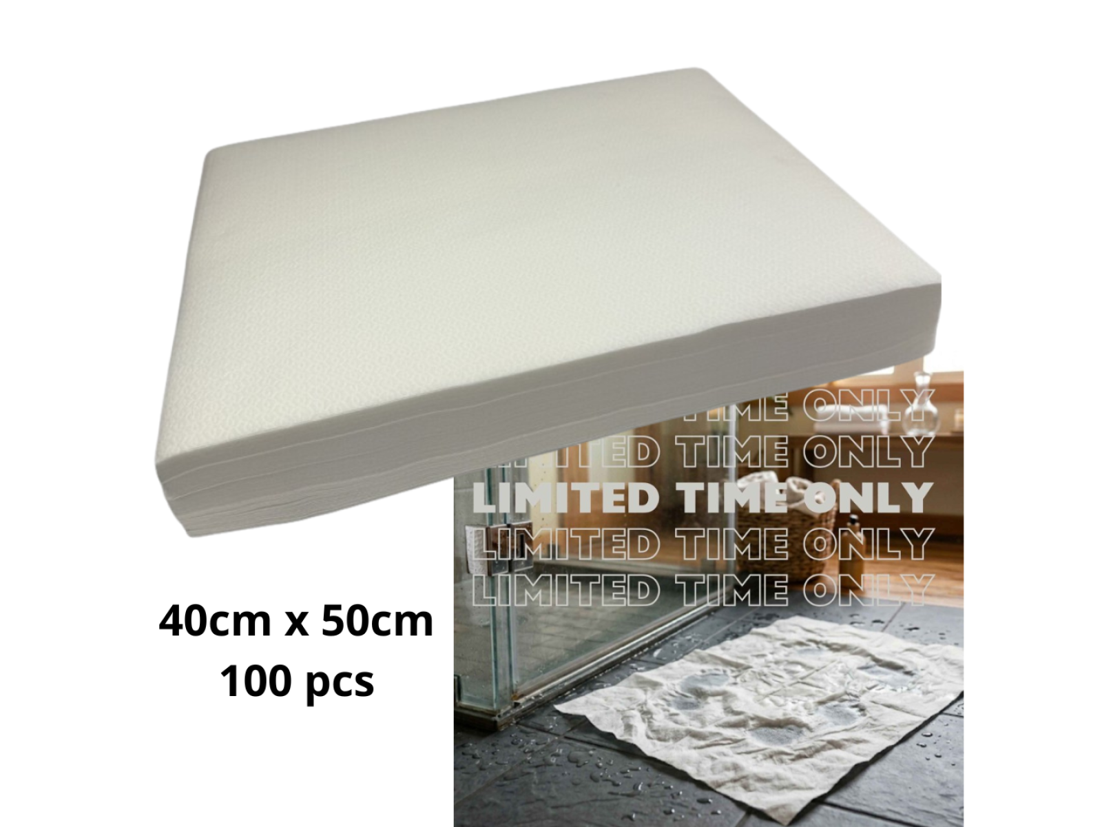 Vienkartinis rankšluostis kojoms, 40x50cm, 100 vnt | Disposable foot mat 40x50cm, 100pcs