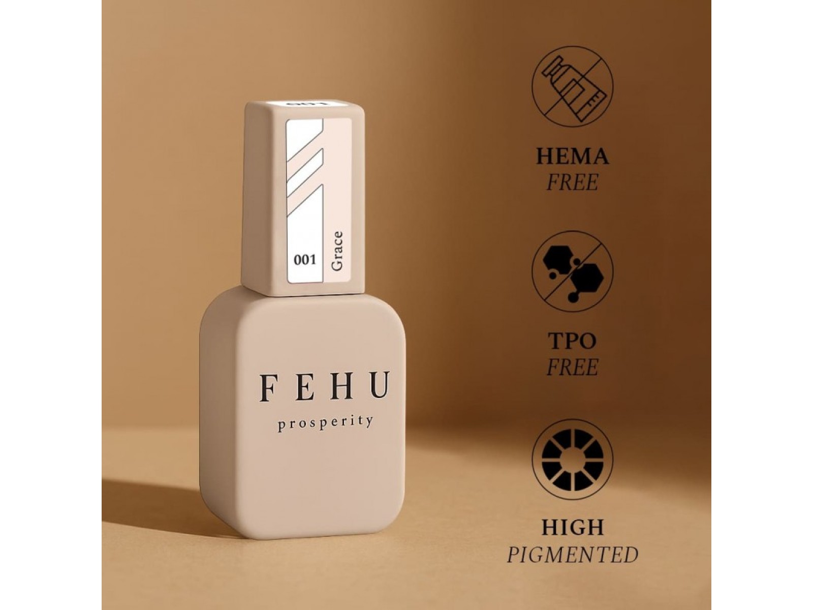 FEHU Gelinis lakas #001 Grace, 12 ml | Gel Polish #001 Grace, 12 ml