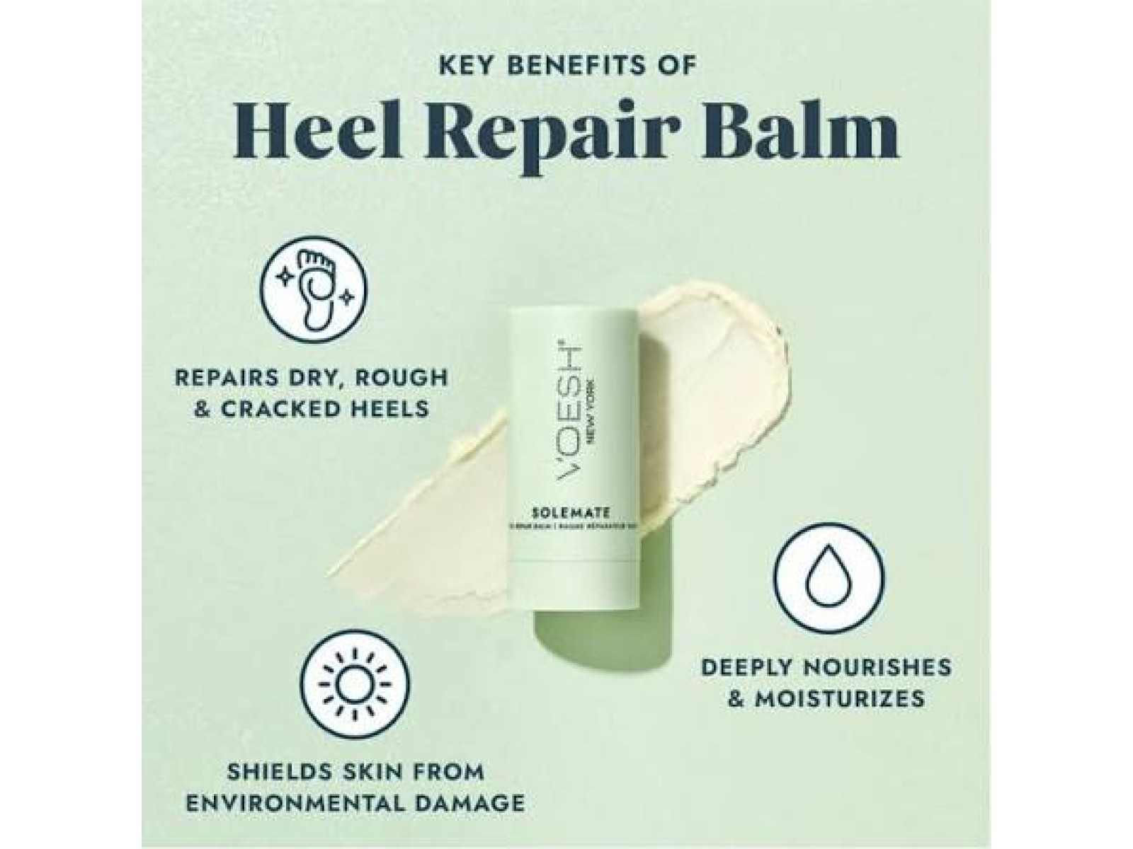 Voesh SoleMate Mint balzamas kulnams , 22 ml | VOESH Repair Balm Mint, 22 ml
