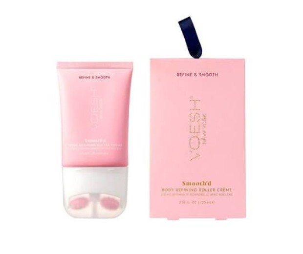 VOESH Smooth'd kūno kremas su masažiniu voleliu, 100ml | VOESH Smooth'd Refining Body Roller Creme 100ml