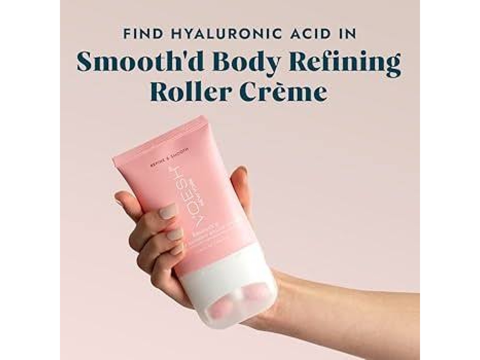 VOESH Smooth'd kūno kremas su masažiniu voleliu, 100ml | VOESH Smooth'd Refining Body Roller Creme 100ml