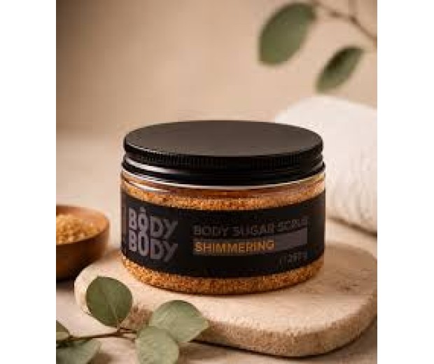Body Body žvilgantis cukraus kūno šveitiklis, 250 g | Shimmering Body Sugar Scrub 250 g