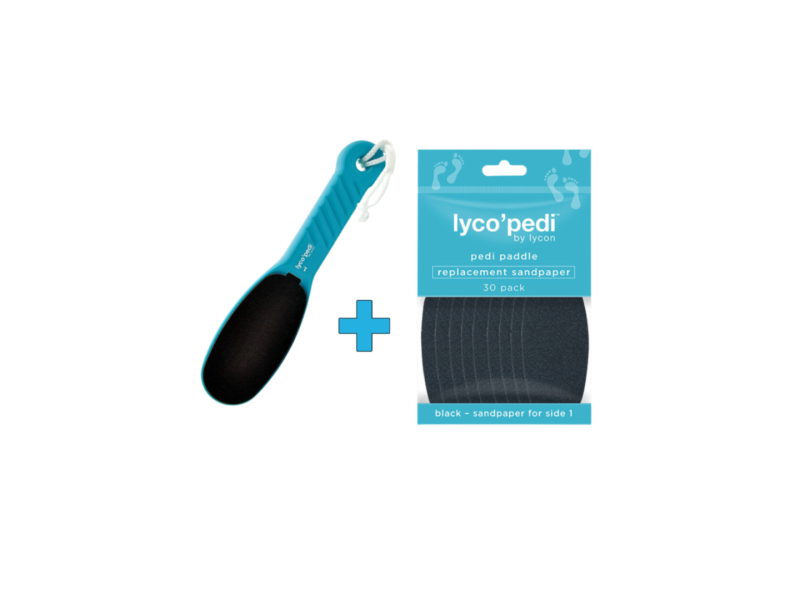 Lyco'pedi dildė + keičiami šveitimo popierėliai (30 vnt.) | LYCO’PEDI PADDLE + REPLACEMENT SANDPAPER (30 pcs.)