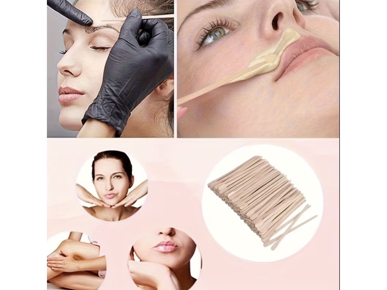 Veido/nosies depiliavimo mentelės (100 vnt.) | Wooden FACE/NOSE depilation spatulas (100 pcs.) Veido/nosies depiliavimo mentelės (100 vnt.) | Wooden FACE/NOSE depilation spatulas (100 pcs.)