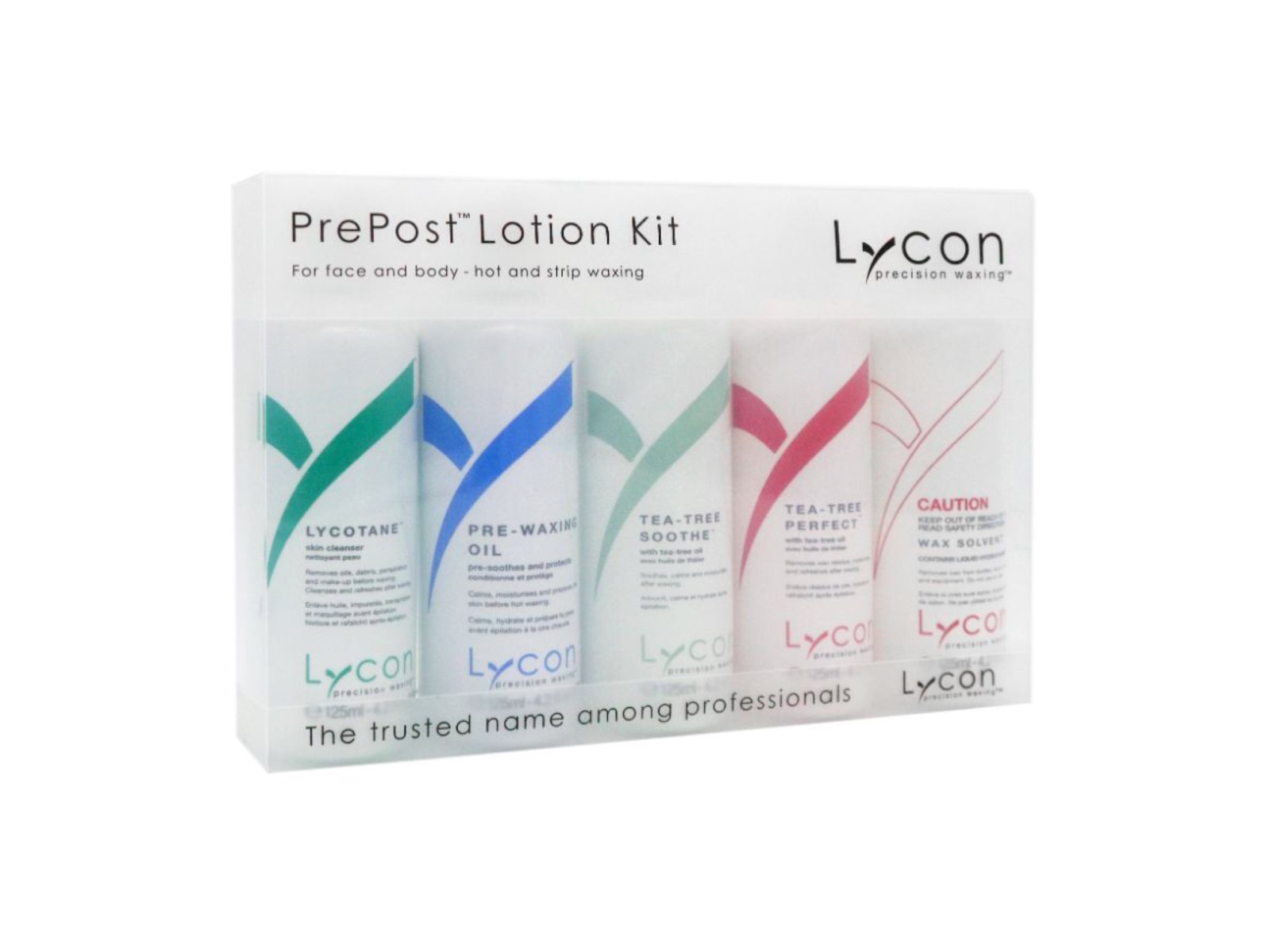 Mini rinkinys prieš ir po depiliacijos 5x125ml | PRE & POST WAXING KIT 5x125ml 