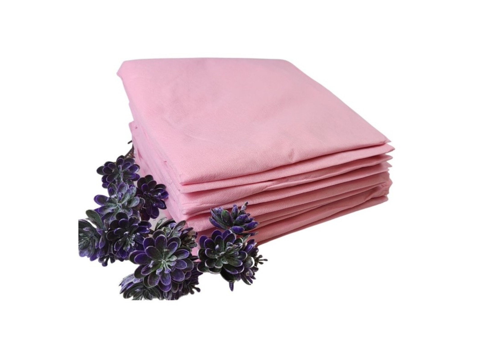 Neaustinio audinio (flizelino) paklodė su guma, rožinė, 10 vnt. | NONWOVEN BEDSHEET WITH ELASTIC BOND PINK 10pcs