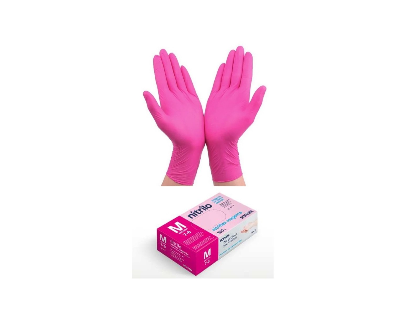 Nitrilinės pirštinės (M) rožinės Santex | Nitrile gloves (M) pink Santex