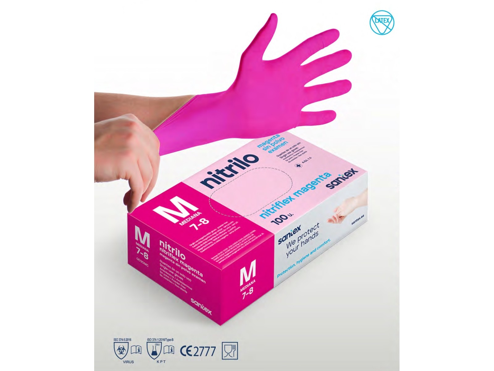 Nitrilinės pirštinės (M) rožinės Santex | Nitrile gloves (M) pink Santex Nitrilinės pirštinės (M) rožinės Santex | Nitrile gloves (M) pink Santex