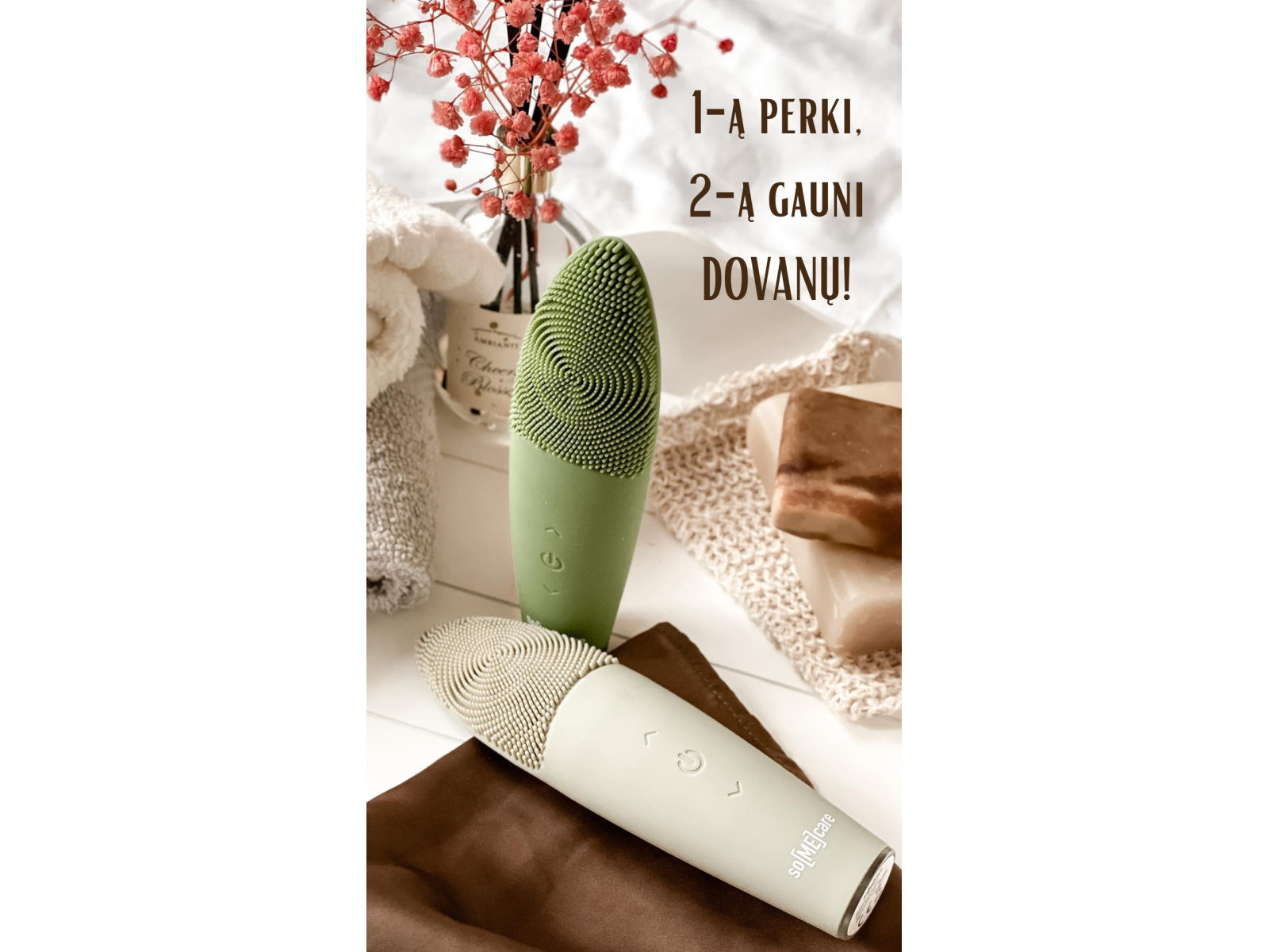 Silikoninis veido valymo prietaisas SoMeCare (žalias) 1+1 DOVANŲ Silikoninis veido valymo prietaisas SoMeCare (žalias) 1+1 DOVANŲ