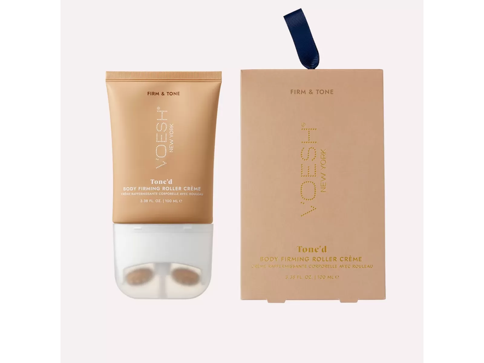VOESH Smooth'd kūno kremas su masažiniu voleliu, 100ml | VOESH Tone’d Body Firming Roller Crème 100ml