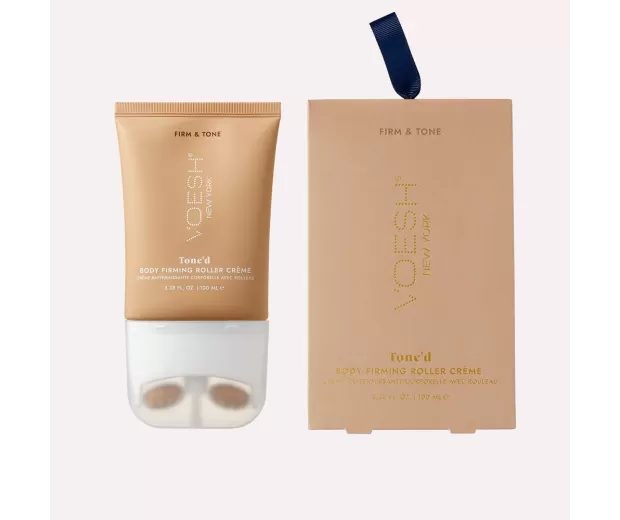 VOESH Smooth'd kūno kremas su masažiniu voleliu, 100ml | VOESH Tone’d Body Firming Roller Crème 100ml