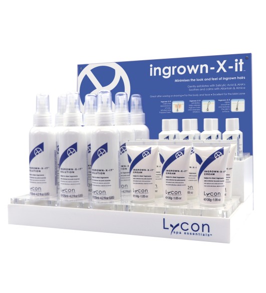 Ingrown-X-It Stand & full set of products