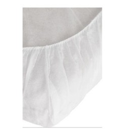 Neaustinio audinio paklodė su elastine juosta, balta, 10 vnt. | NONWOVEN BEDSHEET WITH ELASTIC BOND