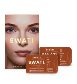 SWATI Bronzos spalvos 1 mėnesio akių kontaktiniai lęšiai | Swati Coloured 1-Month Lenses Bronze