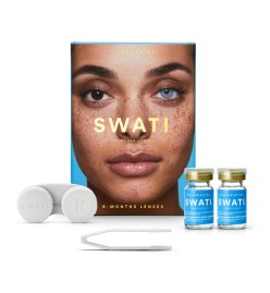 Swati Šviesiai mėlynos spalvos 6 mėnesių spalvoti akių kontaktiniai lęšiai | Swati Coloured 6-Month