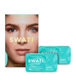 SWATI krāsainās acu kontaktlēcas 1 mēneša Turquoise | Swati Coloured 1-Month Lenses Turquoise