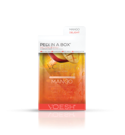 VOESH Pedi In A Box 4 in 1 Mango Delight | Keturių žingsnių pedikiūras dėžutėje su mangų ekstraktai