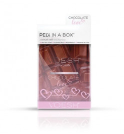 VOESH Pedi In A Box 4 in 1 Chocolate Love | Keturių žingsnių pedikiūras dėžutėje su kakavos sėklų s