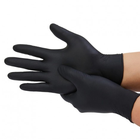 Nitrile gloves (S) black