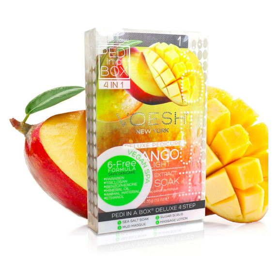 Pedi In A Box 4 in 1 Mango Delight | Keturių žingsnių pedikiūras dėžutėje su mangų ekstraktais